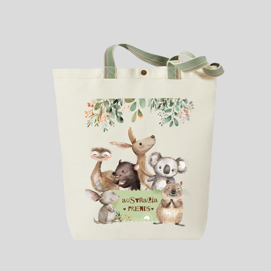 CafePress "G'Day" Australian Kangaroo Canvas Tote Bag - Reusable Natural Canvas Shopping Bag