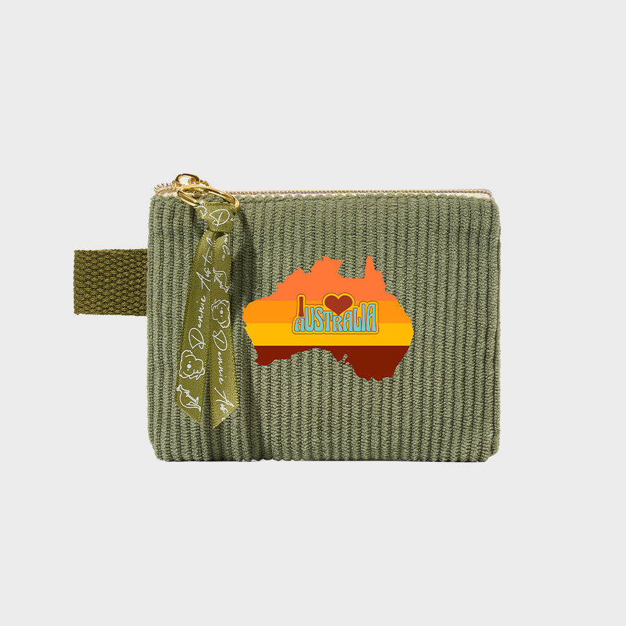 Olive Green Mini Pouch – 6 Australian-Inspired Designs