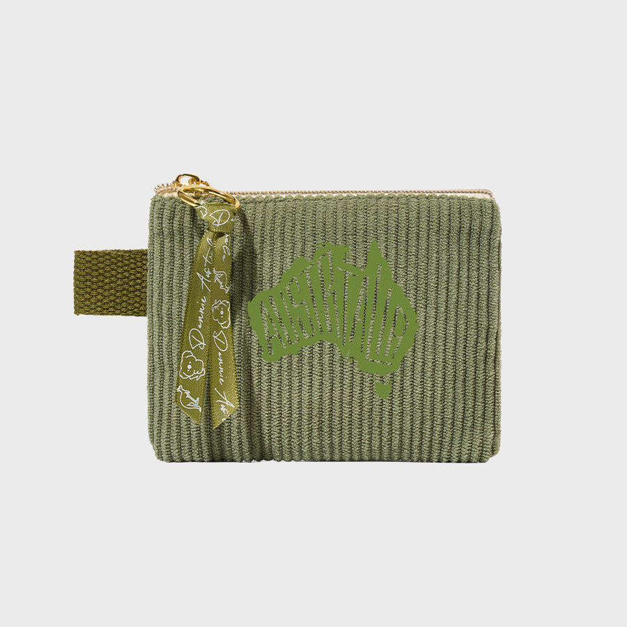 Olive Green Mini Pouch – 6 Australian-Inspired Designs
