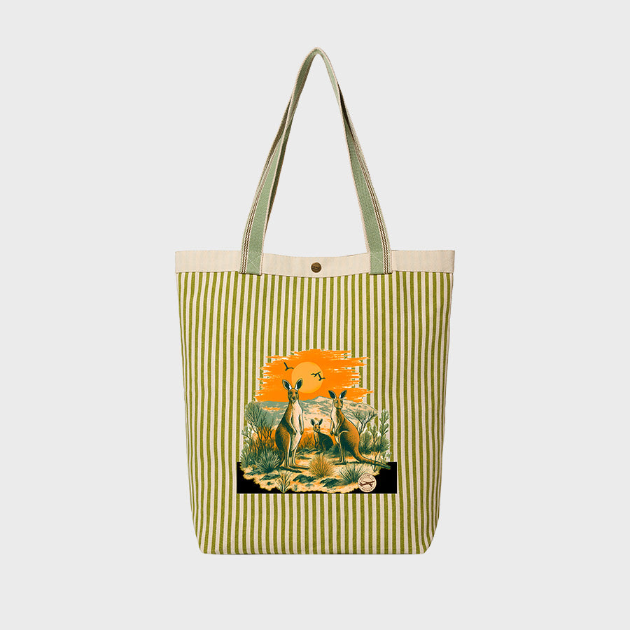 Sunset Kangaroo - Canvas City Tote