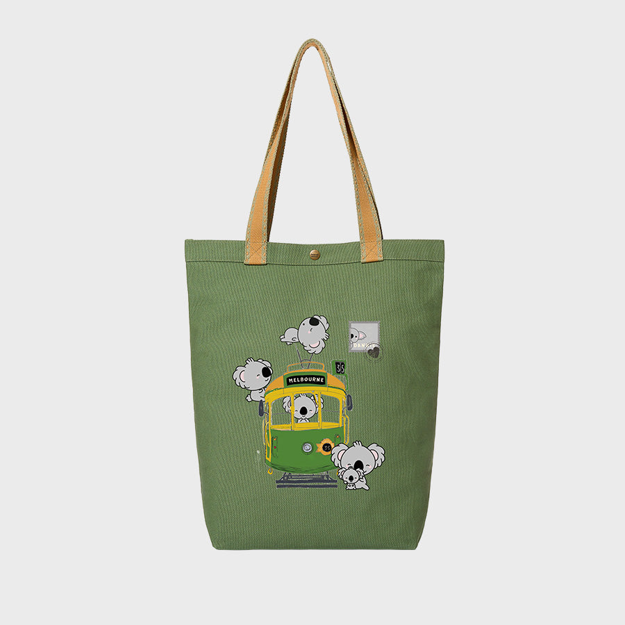 Koala Tram Ride - Canvas College Tote