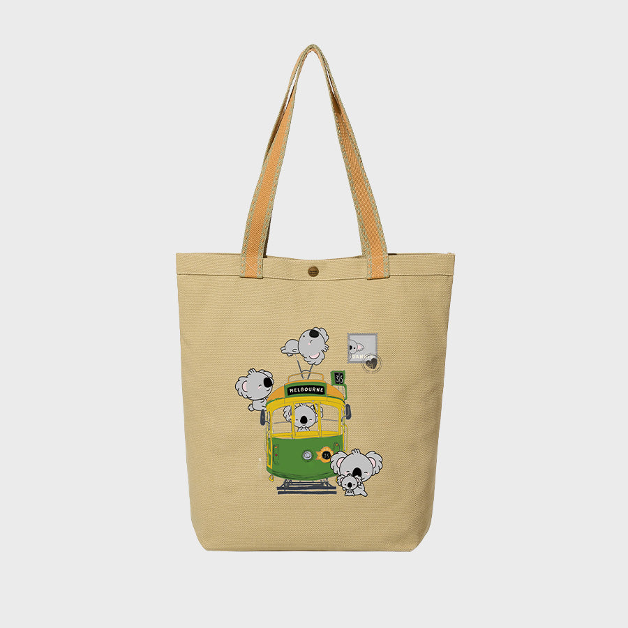 Koala Tram Ride - Canvas College Tote