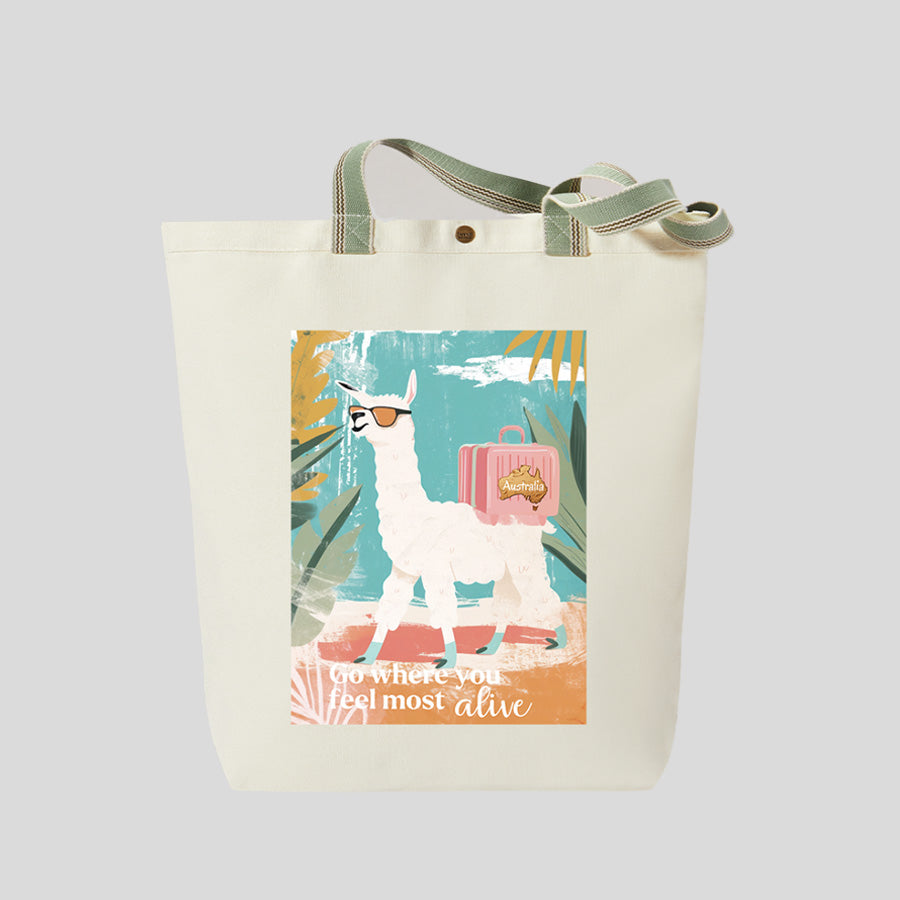 Travel Llama - Canvas Market Tote