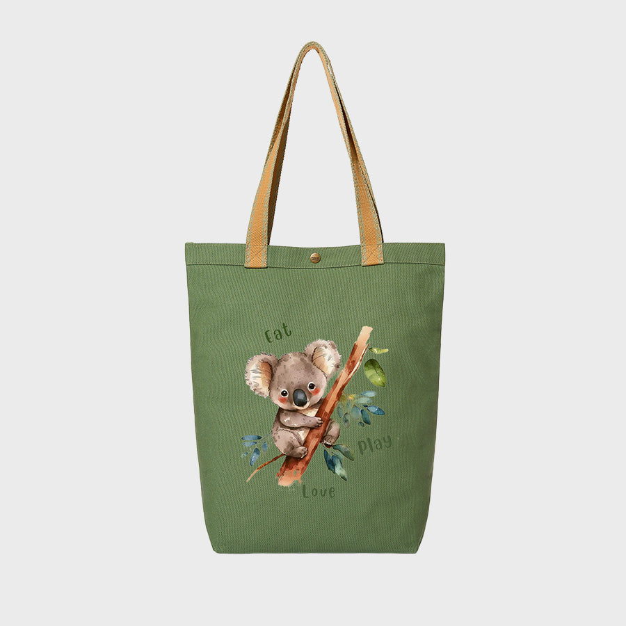 Eat Love Play Koala - Canvas College Tote