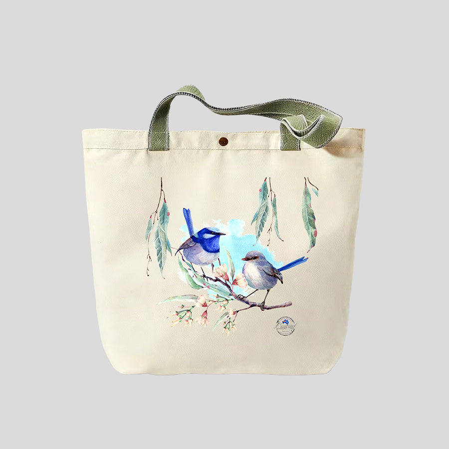 Superb Fairy-Wren - Canvas Market Tote