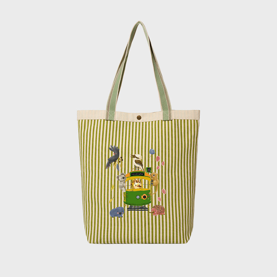 Aussie Tram Parade - Canvas City Tote