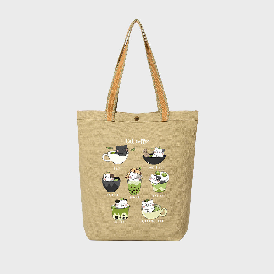 Tea Time Cats - Canvas College Tote