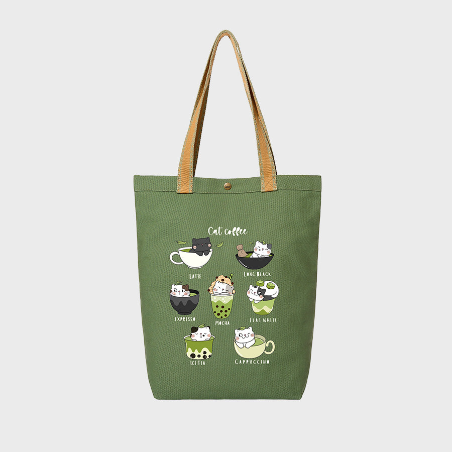 Tea Time Cats - Canvas College Tote