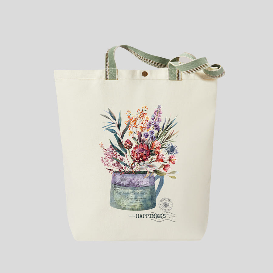 Happiness Botanical - Canvas Market Tote