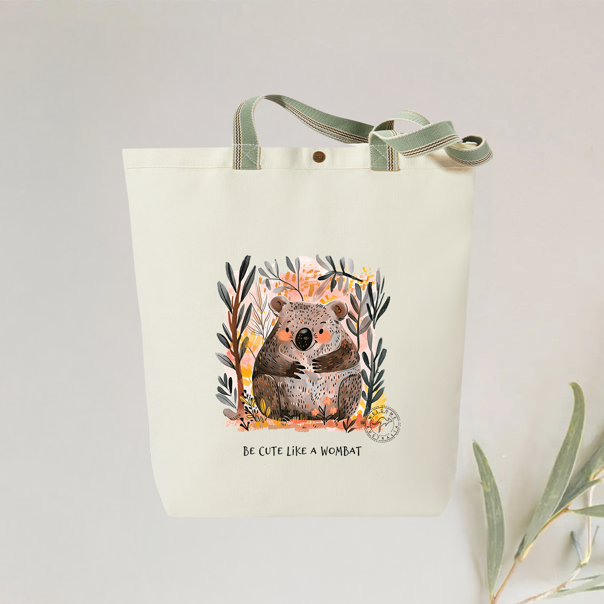Be Cute Like a Wombat - Canvas Market Tote