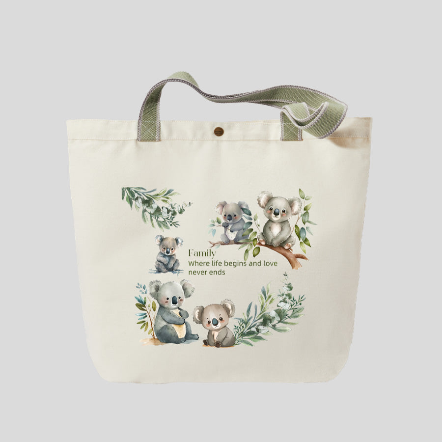 Family Koala - Canvas Market Tote