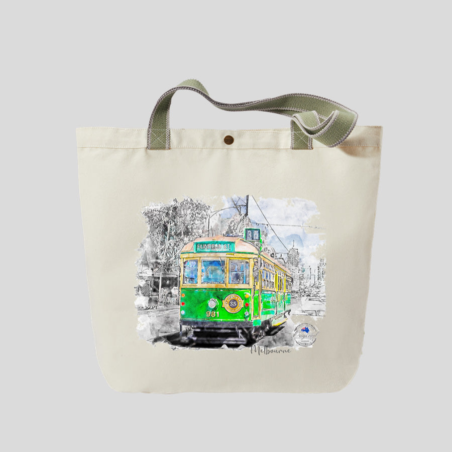 Melbourne Tram - Canvas Market Tote