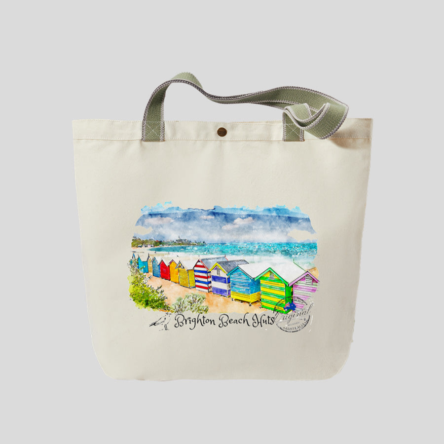 Brighton Beach Huts - Canvas Market Tote