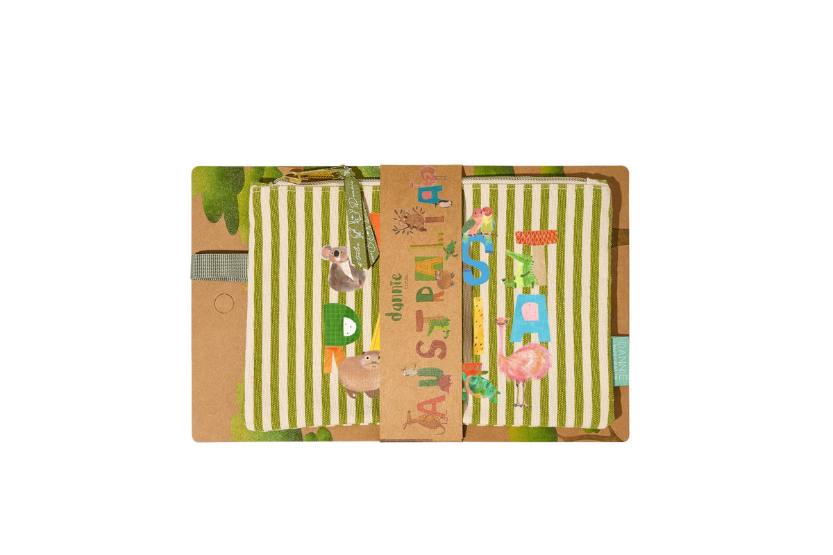 Gift packaging for the QB2402T striped canvas pouch