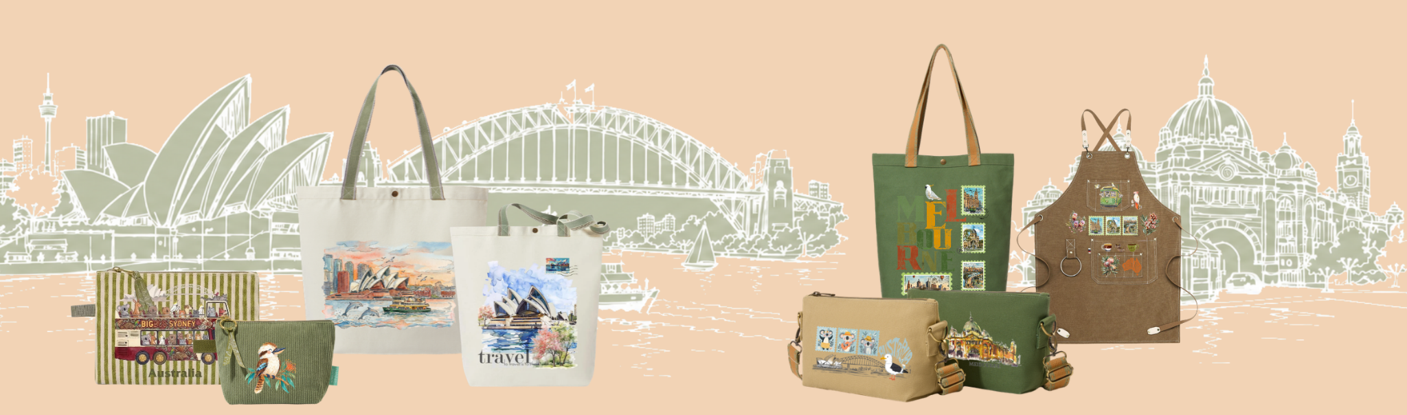 Australian city landmarks and DANNIE bags