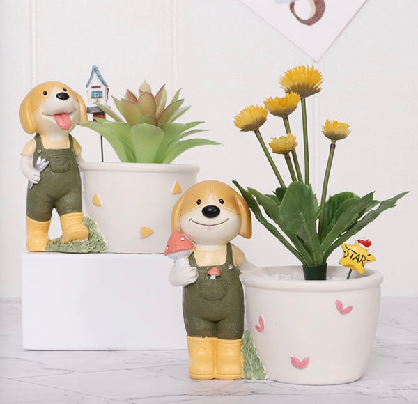 Dog Gardener Planters - Succulent pots - Mini garden - Birthday gift